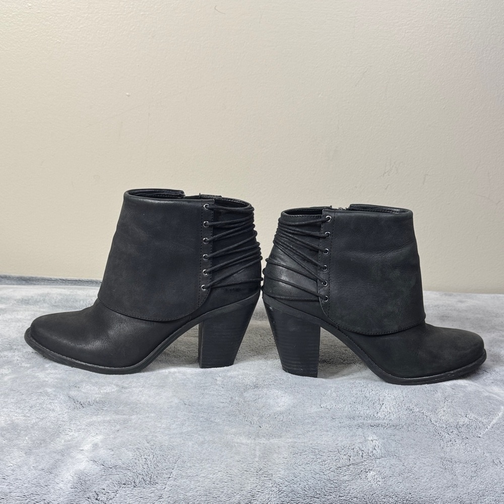 Jessica Simpson JS-Calvery Black Leather Ankle Bootie - Size 7 - VGUC - Picture 3 of 15